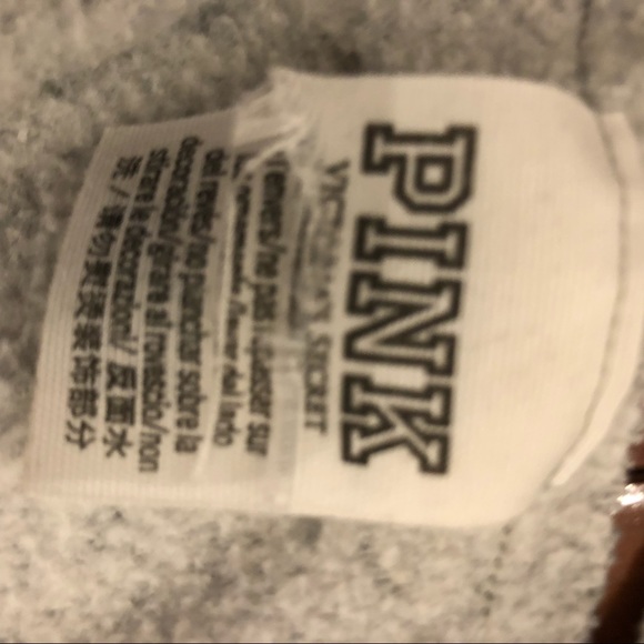 Pink Crop Sweatshirt Light Grey Off shoulder style tattoo show off back - Picture 2 of 6